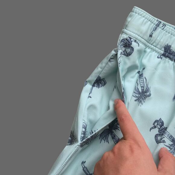 RVCA Pommier Palms 17” Boardshorts Blue Haze XL AVYBS00366 NWT $60 MSRP - Picture 3 of 9